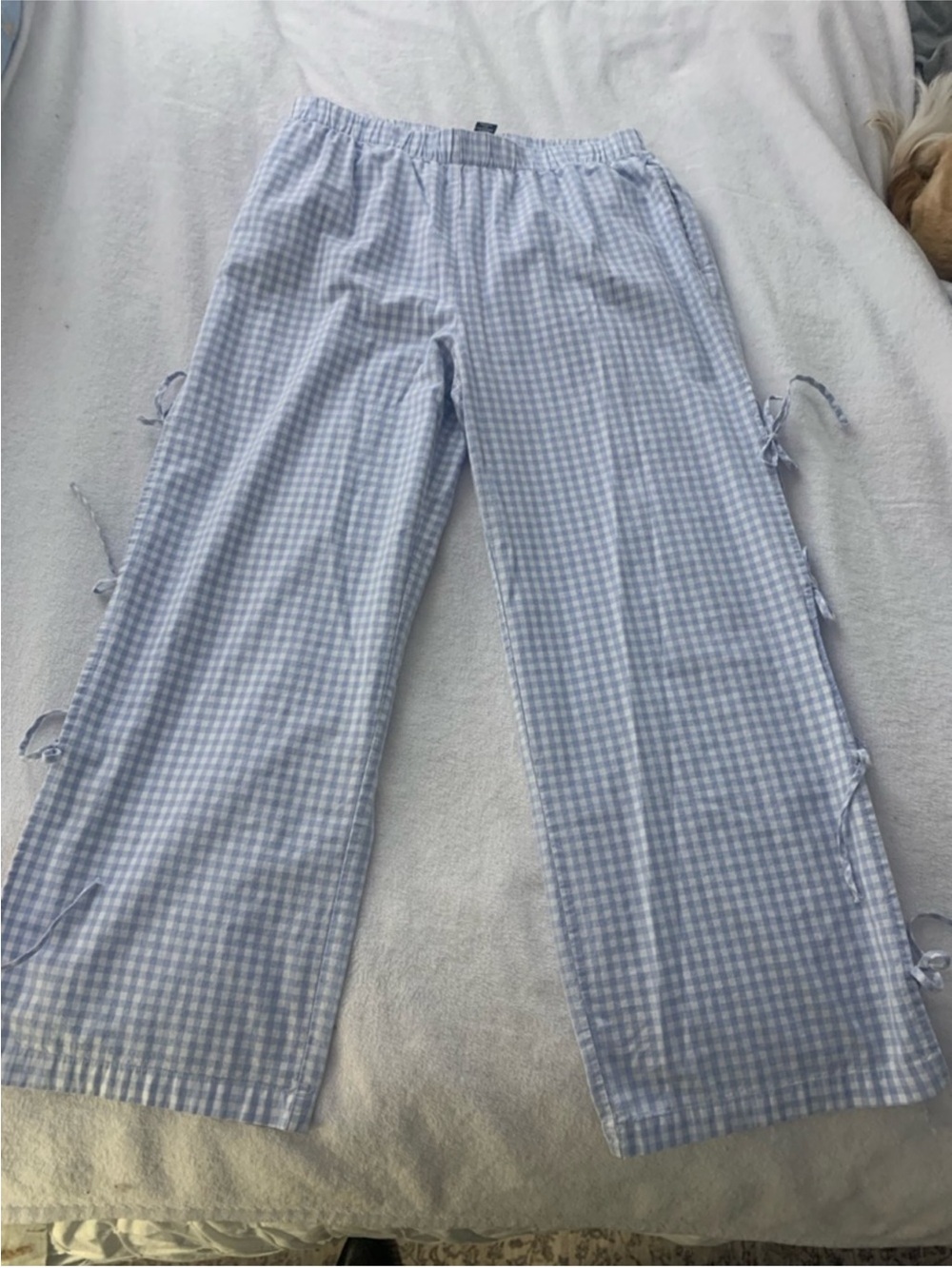 Sincerely Jules Soft Baby Blue
Gingham Wide Leg Side Bow Tie
Pants XL - Picture 7 of 16